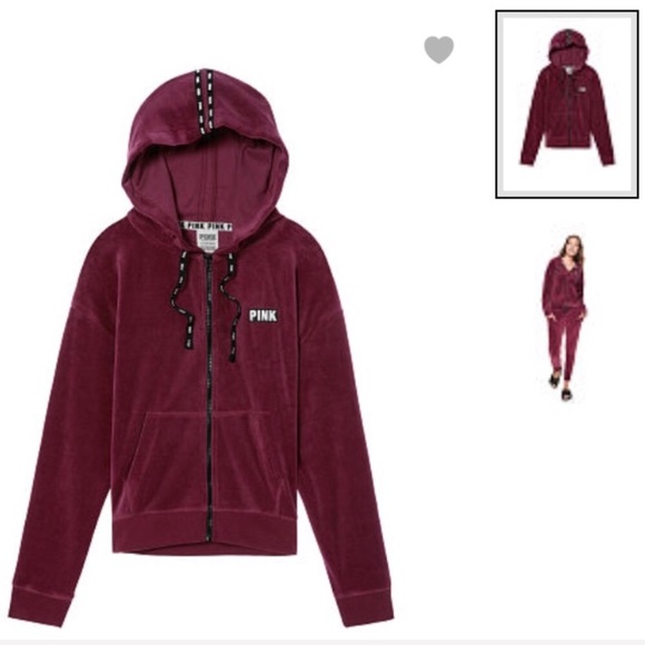 PINK Victoria's Secret Jackets & Blazers - NIP VS PINK VELVET FULL ZIP